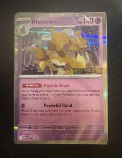 Alakazam Pre Release Stamped Holo Promo 003 Pokemon Mega Evolution SEALED deck - Image 1