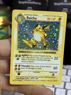 #2 SHADOWLESS Raichu 14/102 Base Set 1999 Holo Rare WOTC Pokemon Card TCG - Image 3