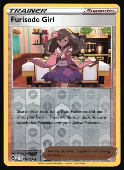 2022 Pokemon Furisode Girl 157/195 Silver Tempest Reverse Holo Uncommon - Image 1