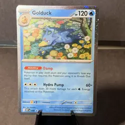 Pokemon TCG Golduck 008 ME: Mega Evolution Cosmos Holo Black Star Promo Card NM - Image 1