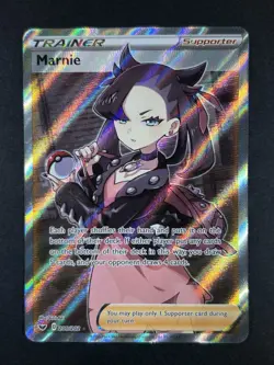 Marnie 200/202 NM/MT Full Art Sword & Shield Base Set Pokemon TCG Card - Image 1