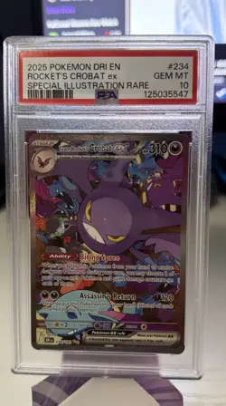 2025 Pokemon TCG: Destined Rivals Team Rocket's Crobat EX 234/182 SIR PSA 10 - Image 1