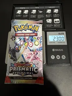 23.00g HEAVY Pokemon TCG Prismatic Evolution Booster Pack!Possible GOD/DEMI Pack - Image 1