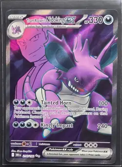 Team Rocket's Nidoking EX 216/182 Destined Rivals Double Rare Pokemon 2025 - Image 1