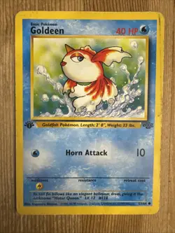 Goldeen 53/64 1st Edition Jungle Common Pokemon Vintage Card WOTC DMG 1999 - Image 1