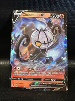 Chandelure V 039/264 - Fusion Strike - Ultra Rare Holo Pokemon Card Near Mint - Image 1