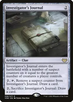 INVESTIGATOR'S JOURNAL Magic Cards NM-M Innistrad: Crimson Vow RARE - Image 1