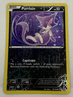 Purrloin RC13/RC25 Legendary Treasures Radiant Collection Pokemon Card NM - Image 1