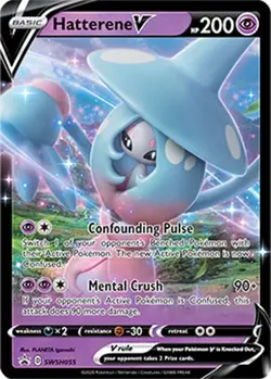 Hatterene V SWSH055 Black Star Promo Pokemon Trading Card Near Mint English Holo - Image 1