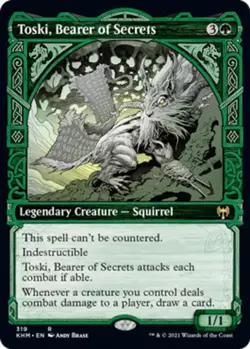 MTG Toski, Bearer of Secrets - Foil - Showcase, Light Play, English Kaldheim - Image 1