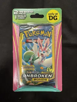 POKEMON DG BLISTER 2 MINI PACKS - SUN & MOON UNBROKEN BONDS - SEALED - Image 1
