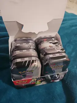 Pokemon TCG Black Bolt White Flare Mini Tins in Display Box Unova NEW Sealed x8 - Image 2