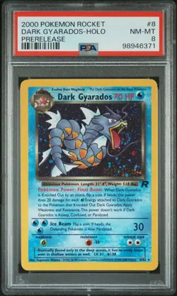 Dark Gyarados - PSA 8 Holo SWIRL Prerelease Promo - 8/82 Team Rocket Pokemon 371 - Image 1