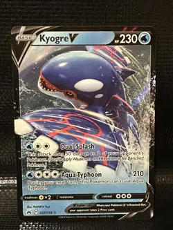 Pokemon TCG Kyogre V Sword & Shield-Crown Zenith 037/159 Regular Ultra Rare - Image 1
