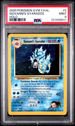 2000 Pokemon TCG Giovanni's Gyarados Holo 5/132 Gym Challenge PSA 9 - Image 1