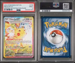 2024 POKEMON Sv08 SURGING SPARKS SIR PIKACHU EX 238/191 PSA 9 ENGLISH - Image 3