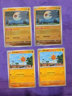 x2 Solrock 075/132 x2 Lunatone 074/132 - Mega Evolution - Pokemon NM/M English - Image 1