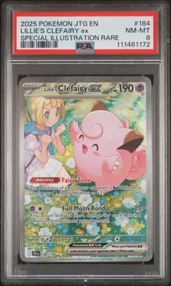 2025 POKEMON JTG EN-JOURNEY TOGETHER #184 LILLIE'S CLEFAIRY EX PSA 8 - Image 1
