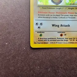 Aerodactyl 1/62 Pokemon Fossil Holo Rare Card - MP - Image 4