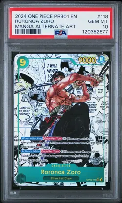 2024 ONE PIECE PRB01-PREM BOOSTER -ONE PIECE CARD THE BEST- RORONOA ZORO PSA 10 - Image 1