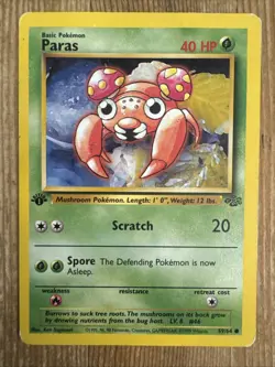Paras 1st Edition 59/64 Jungle Common Pokemon Vintage Card WOTC DMG 1999 - Image 1
