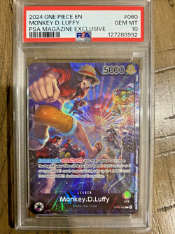PSA 10 Monkey.D.Luffy (PSA Magazine) OP05-060 One Piece Promotion Cards Foil - Image 1