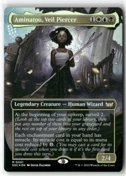Aminatou, Veil Piercer (Borderless) Commander: Duskmourn: House of Horror Foil - Image 1