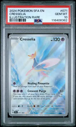 2024 POKEMON SFA EN-SHROUDED FABLE ILLUSTRATION RARE #071 CRESSELIA PSA 10 - Image 1