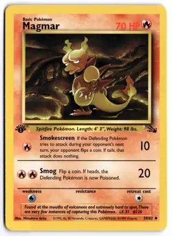 Pokemon 1st Edition Magmar Uncommon Fossil 39/62 NM - Image 1