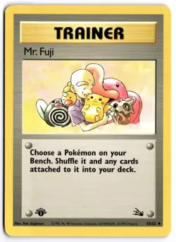 Pokemon 1st Edition Mr. Fuji Uncommon Fossil 58/62 NM - Image 1