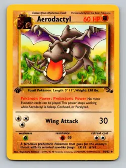 Aerodactyl (16) 1st Edition Rare Fossil Pokemon TCG 16/62 NM - Image 1