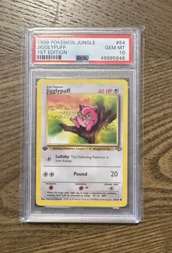1999 Pokemon Jungle Jigglypuff 54/64 1st Edition US PSA 10 - Image 1
