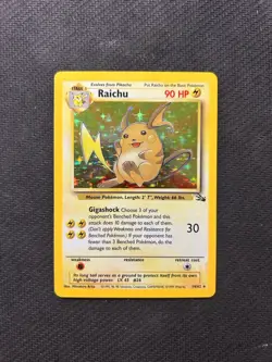 Pokemon TCG Raichu 14/62 Fossil Holo! MP/HP Condition! See Description! - Image 1