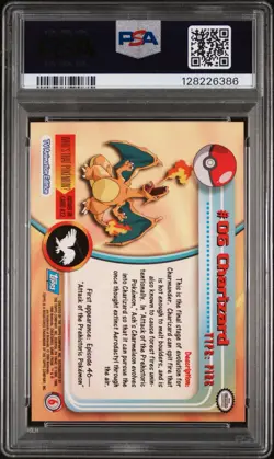 1999 TOPPS POKEMON TV #6 CHARIZARD PSA 7 - Image 2