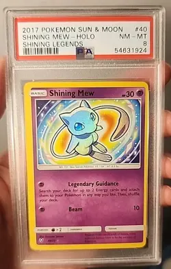 Pokemon Shining Mew Shining Legends Holo #40 PSA 8 Near Mint - Image 1