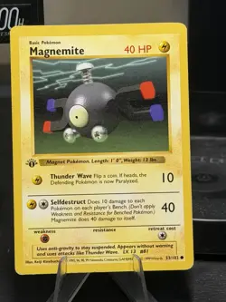 Pokemon Magnemite 53/102 1st Edition Shadowless Base - Image 1
