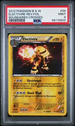 PSA 9 MINT ELECTIVIRE #54 REVERSE HOLO 2012 POKEMON B&W BOUNDARIES CROSSED - Image 1