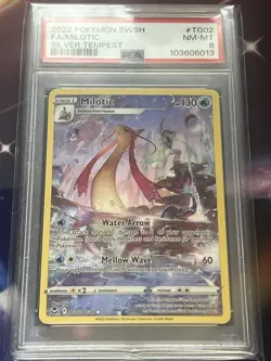2022 POKEMON SWORD & SHIELD SILVER TEMPEST #TG02 FULL ART/MILOTIC PSA 8 - Image 1
