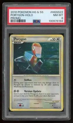 2010 Pokemon Porygon Holo Promo #HGSS22 HeartGold & SoulSilver PSA 8 - Image 1