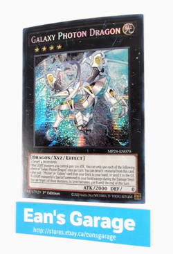 YuGiOh Galaxy Photon Dragon 1st Edition MP24-EN070 Prismatic Secret Rare - MN - Image 3