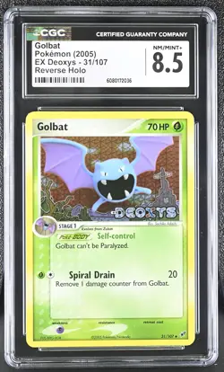 CGC 8.5 Golbat 2005 EX Deoxys 31/107 Reverse Holo Stamped Pokemon Card - Image 1