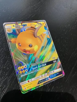 Raichu GX 2019 Hidden Fates Black Star Promo Full Art Pokemon Card SM213 + 100 R - Image 3