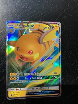 Raichu GX 2019 Hidden Fates Black Star Promo Full Art Pokemon Card SM213 + 100 R - Image 4