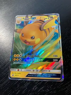 Raichu GX 2019 Hidden Fates Black Star Promo Full Art Pokemon Card SM213 + 100 R - Image 5