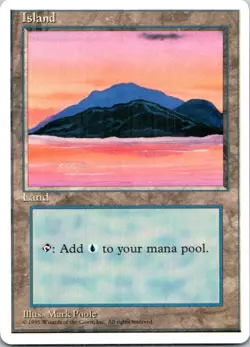Island (C) Magic The Gathering Fourth Edition Lightly played - Image 1