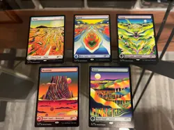 MtG Secret Lair Chaos Vault set of all 5 non-foil lands - Image 1