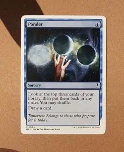 MTG Ponder (White Border) x1 NM from Mystery Booster 2 - Image 1
