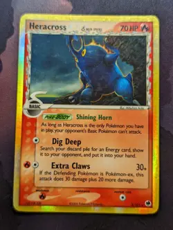 Pokemon Card Heracross Reverse Holo 3/101 Ex Dragon Frontiers - LP - Image 1