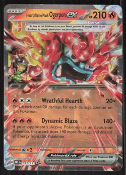 Pokemon TCG Twilight Masquerade #017/131 Hearthflame Mask Ogerpon EX NM - Image 1
