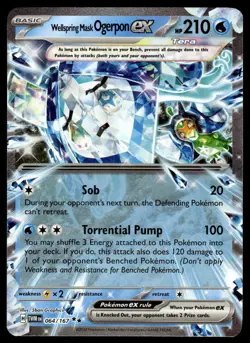 Pokemon TCG Twilight Masquerade #064/167 Wellspring Mask Ogerpon EX NM - Image 1
